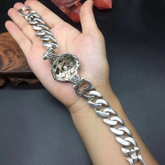 Vintage Indigenous Handmade Lion Head Silver Bracelet 17831 07FC0E-D4 - KOEEK