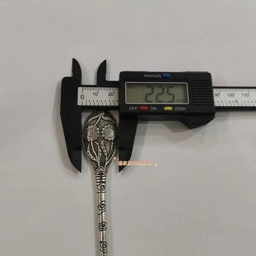 Vintage Silver Plated Copper Hairpin Floral Engraved Chinese Style 07FC0E-D4 - KOEEK