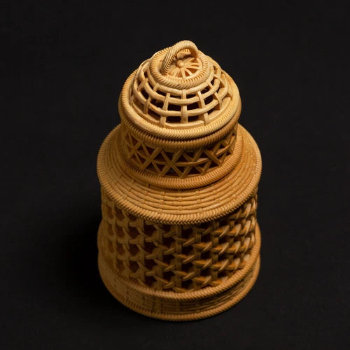 Boxwood Carved Cricket Cage Grasshopper Small Pet Animal Holder Display Decor 07FC0E-D4 - KOEEK