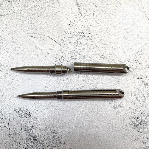 Hot Titanium Mini Ballpoint Pen EDC Keychain Signing Writing Pen Business Office 07FC0E-D4 - KOEEK