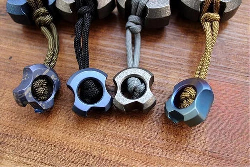EDC Titanium Alloy Beads Knife Lanyard Bead Paracord Keychain Pendant DIY Beads 07FC0E-D4 - KOEEK