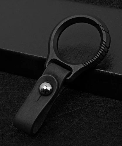 Titanium Alloy Leather Car Keychain Portable Key Ring Waist HangingPendantEDC 07FC0E-D4 - KOEEK