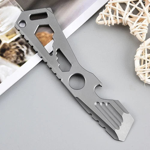 EDC Titanium Stainless Steel Multitool Card Crowbar Opener Outdoor Pry Bar Tool 07FC0E-D4 - KOEEK