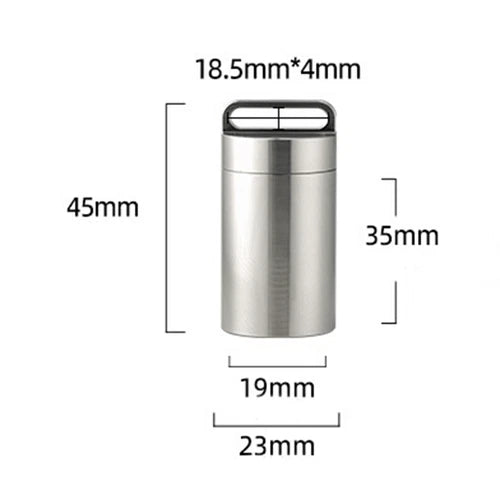 EDC Titanium Alloy Waterproof Pill Case Capsule Seal Container Storage Box 07FC0E-D4 - KOEEK
