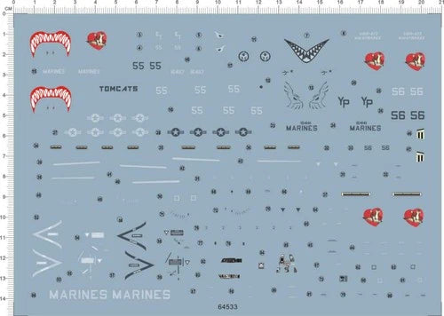 1/72 HASEGAWA AV-8B harrier mouth teeth heart Model Kit Water Slide Decal 07FC0E-D4 - KOEEK