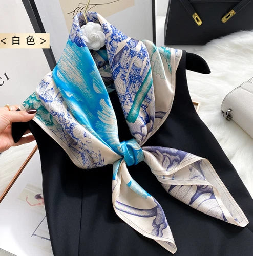 Silk Mulberry Scarf Neckerchief petals Print Square Shawl Bandanna 35'' 07FC0E-D4 - KOEEK