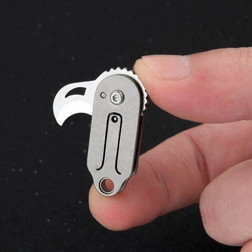 Mini Pocket Titanium Folding Knife Cutter EDC Outdoor Camping Tool Keychain Gift 07FC0E-D4 - KOEEK