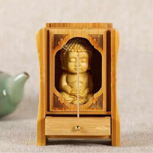 4.2" Portable Buddha Wood Bamboo Altar Butsudan Shrine God Zen House Pet Ashes 07FC0E-D4 - KOEEK