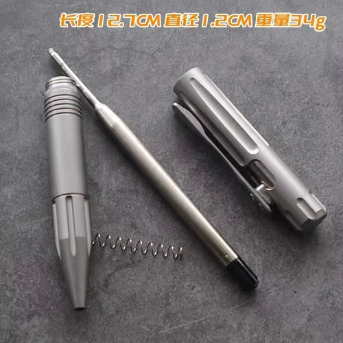 1PC Titanium Ballpoint Pen EDC Pocket Pen Office Business Writing Signature Gift 07FC0E-D4 - KOEEK