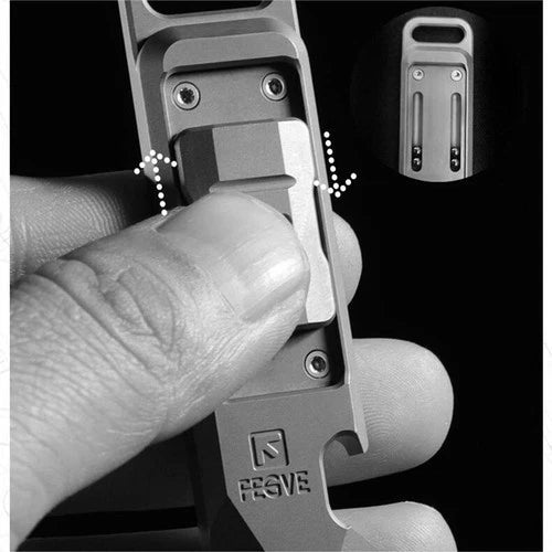 Titanium Pry Bar Crowbar Bottle Opener with Fidget Slider Toy Pocket Multi Tools 07FC0E-D4 - KOEEK