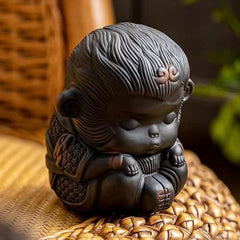 Porcelain Sun Wukong Tea Pet Ornament 10cm Chinese Zen Tea Play Tea Ceremony 07FC0E-D4 - KOEEK