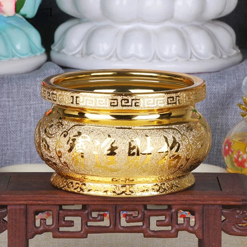 4.33" Ceramics God of Wealth Incense Burner Buddha Hall Worship Ornaments 07FC0E-D4 - KOEEK