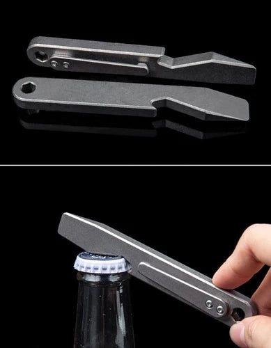 Titanium Alloy Pocket Pry Bar Crowbar Opener Portable Outdoor EDC Multi Tool 07FC0E-D4 - KOEEK