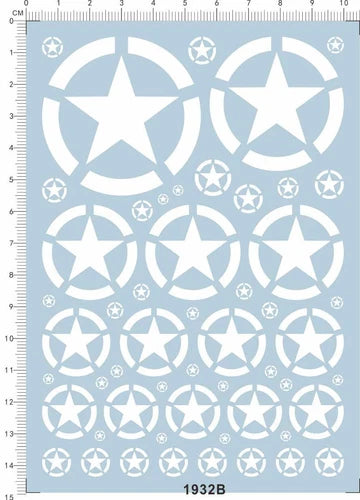 1/16 1/35 1/72 US Army Star Military Vehicle Tank Model Kit Water Decal White 07FC0E-D4 - KOEEK