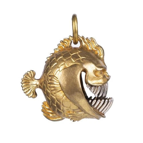 Piranha Bell Pendant Fun Metal Keychain Bag Charm Keyring Decor 07FC0E-D4 - KOEEK
