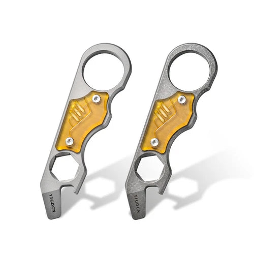 Titanium PEI Bottle Opener Pry Bar Crowbar Wrench EDC Pocket Multi Tool Keychain 07FC0E-D4 - KOEEK