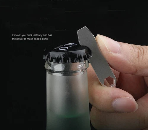 Hot Mini Titanium Alloy Keychain Multi Tools Pry Bar EDC Crowbar Bottle Opener 07FC0E-D4 - KOEEK