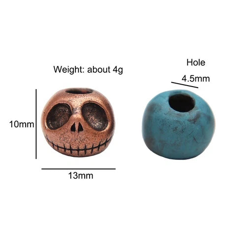 Punk Pumpkin Skull Head Brass Knife Bead Lanyard Pendant EDC Paracord DIY 07FC0E-D4 - KOEEK