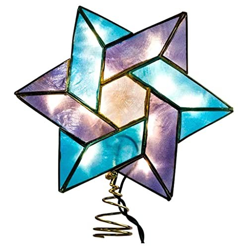 Kurt Adler 10-Light Star of David Capiz Colored Christmas Treetop, 8.5-Inch KURT ADLER - KOEEK