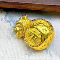 Gold Plated Rotating Lucky Bag Pendant Necklace Hundred Blessings Money Pouch1pc 07FC0E-D4 - KOEEK