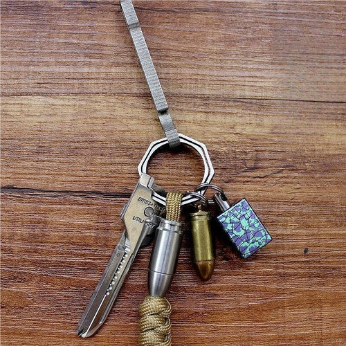 Titanium Alloy Knife Lanyard Bead Cubic Paracord Pendant Multicolor Zip Pull EDC 07FC0E-D4 - KOEEK