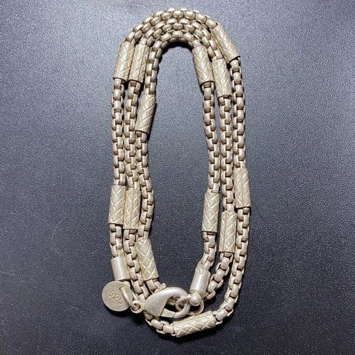 Antique Old Silver Necklace Vintage Chinese Craft Artwork silver-plated Chain 07FC0E-D4 - KOEEK