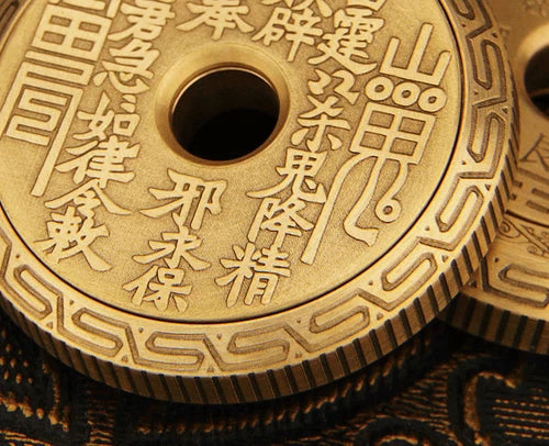 Solid Brass Fidget Slider Clicker Coin Tai Chi Haptic for Adult EDC Lucky Toys 07FC0E-D4 - KOEEK