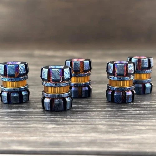 Titanium Damascus Zirconium Knife Lanyard Bead Paracord Pendant EDC Charm DIY 07FC0E-D4 - KOEEK