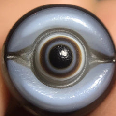16mmTibetan Old Agate Eye Bead Carved One Eye Dzi Style High Polish Jewelry 07FC0E-D4 - KOEEK