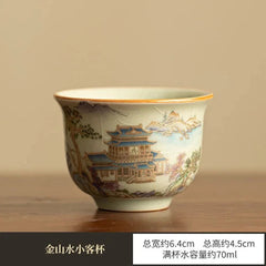 Chinese Tea Tureen Pottery Handmade Color Enamel Kungfu Teacups 07FC0E-D4 - KOEEK