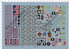 1/35 Scale helmet All Size USA flag brassard collar badge Model Kit Water Decal 07FC0E-D4 - KOEEK