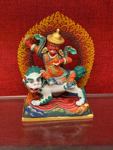 15CM Copper Statue Painted Dorje Legpa Protector Buddha Handicrafts Collection 07FC0E-D4 - KOEEK