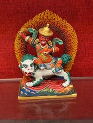 15CM Copper Statue Painted Dorje Legpa Protector Buddha Handicrafts Collection 07FC0E-D4 - KOEEK