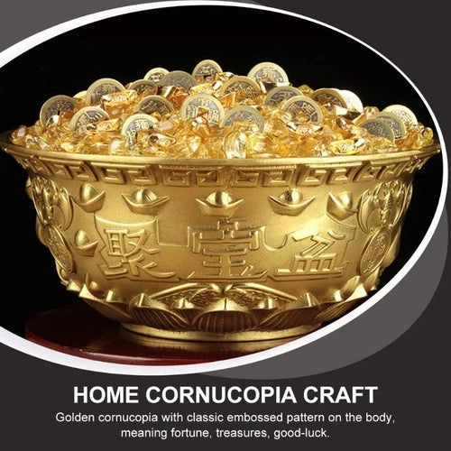 11.5cm Brass Hand-Carved Treasure Bowl Offering Basin Altar Cup Wealth Supplies 07FC0E-D4 - KOEEK