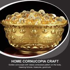 11.5cm Brass Hand-Carved Treasure Bowl Offering Basin Altar Cup Wealth Supplies 07FC0E-D4 - KOEEK