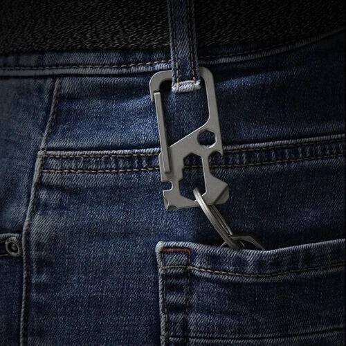 Outdoor Multi EDCTC4 Titanium Alloy Mechanic Keychain Carabiner Opener Portable 07FC0E-D4 - KOEEK