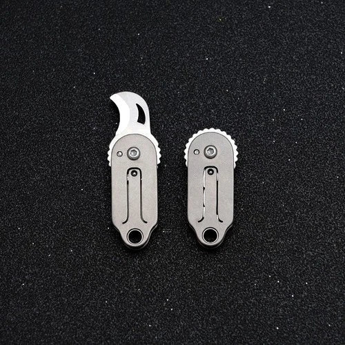 Mini Pocket Titanium Folding Knife Cutter EDC Outdoor Camping Tool Keychain Gift 07FC0E-D4 - KOEEK