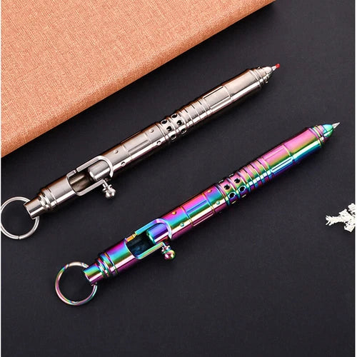 Solid Titanium Alloy Steampunk Business Office Signature Bolt Pocket Pen EDC Toy 07FC0E-D4 - KOEEK