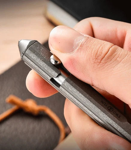 Titanium Pocket Ball Pen Office Signature Working Stationery Pen Outdoor EDC 07FC0E-D4 - KOEEK