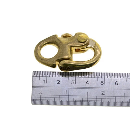 Solid Brass Sweden Snap Pull Lock Carabiner Hook Quick Release Key Chain Fob 07FC0E-D4 - KOEEK