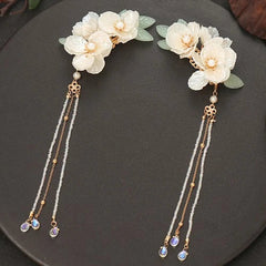 Hanfu Tassel Hair Clip Set Vintage Chinese Updo Side Clip Hair Accessory 07FC0E-D4 - KOEEK