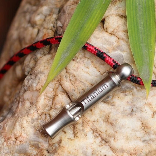 Pure Small Titanium Whistle Portable EDC Outdoor Training Whistle 50mm/1.97" 07FC0E-D4 - KOEEK
