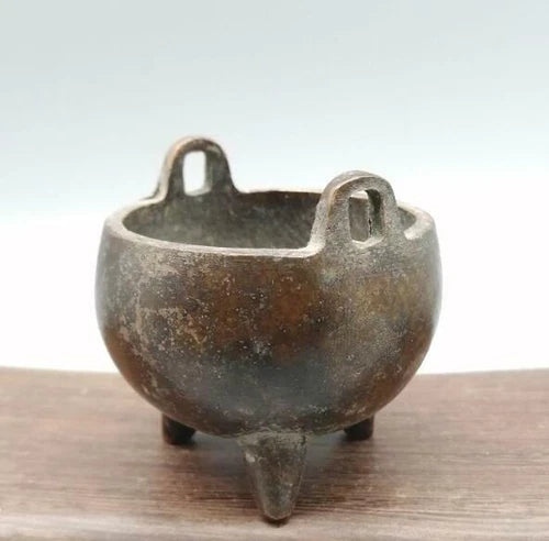Retro Bronze Censer Ornament Mini Incense Burner Chinese Collectible Hand-carved 07FC0E-D4 - KOEEK