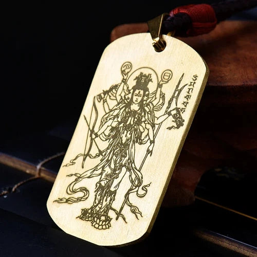 Moli Zhitian Doumu Yuanjun Pendant Taoist Amulet Protection Necklace Jewelry 07FC0E-D4 - KOEEK