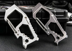 EDC High Stainless Steel Multifunction Keychain Key Carabiner Opener Wrench Tool 07FC0E-D4 - KOEEK