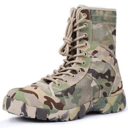 2023 Men's Boots Lace Up Outdoor Shoes Camo Tactical Boots HOT 07FC0E-D4 - KOEEK