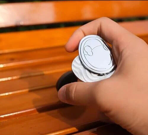 EDC Hand Slider Bean Shape Stainless Steel Clicker Push Card Stress Relief Toy 07FC0E-D4 - KOEEK