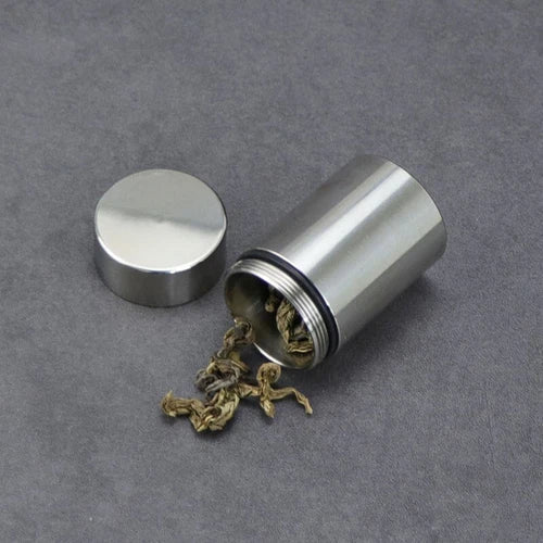 304 Stainless Steel Waterproof Pill Box Capsule Sealed Container Storage EDC Box 07FC0E-D4 - KOEEK