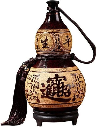 Natural Wine Gourd Outdoor Portable Water Bottle Water Wine Medicine Gourd 07FC0E-D4 - KOEEK