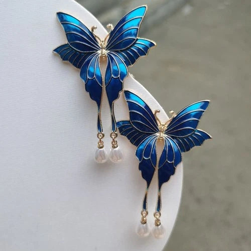 Ancient Hanfu Side Clip Butterfly Classical Qipao Photography Headpiece 2pc 07FC0E-D4 - KOEEK